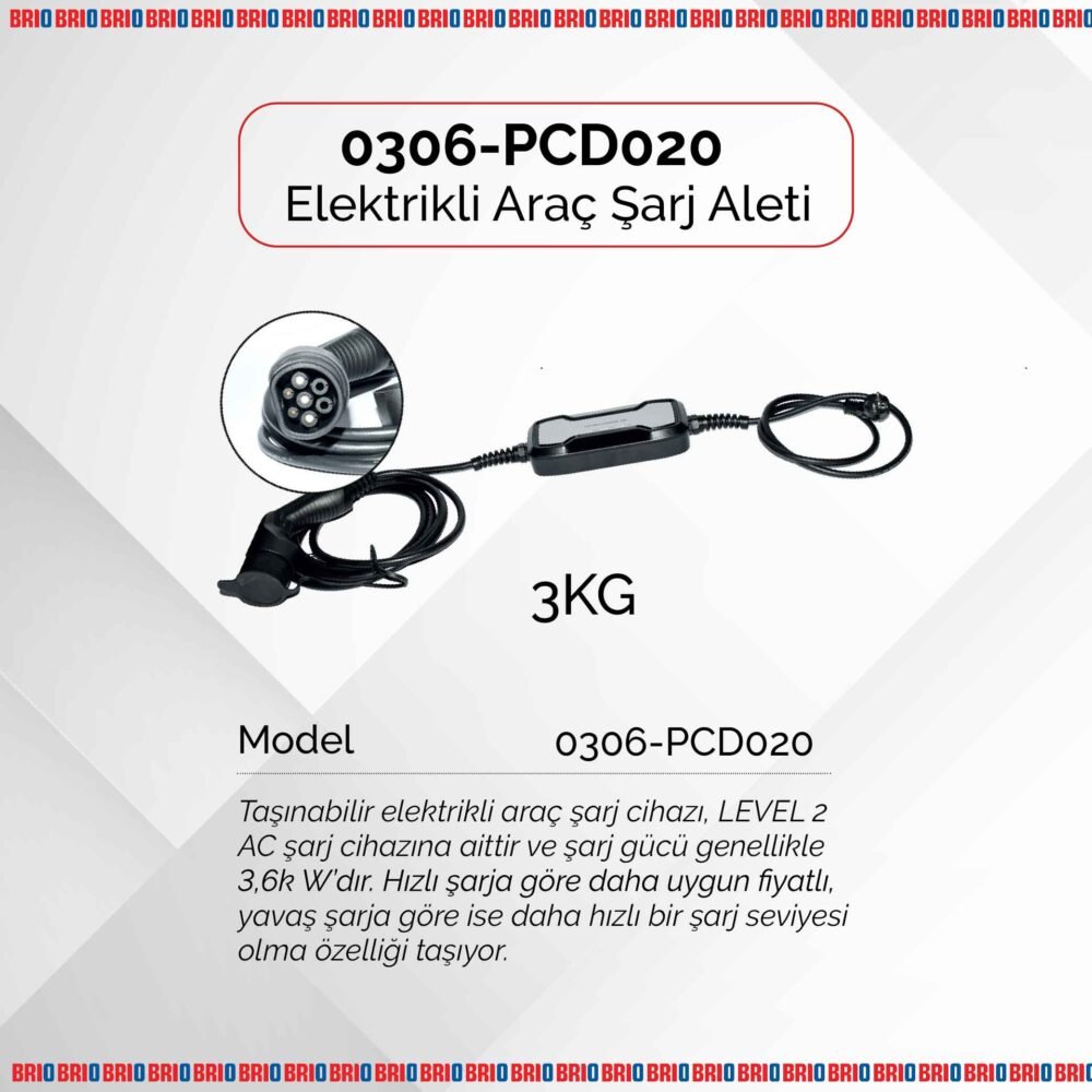 Brio Elektrikli Araç Şarj Aleti 5M 10A/16A 2,5 KG - Görsel 2