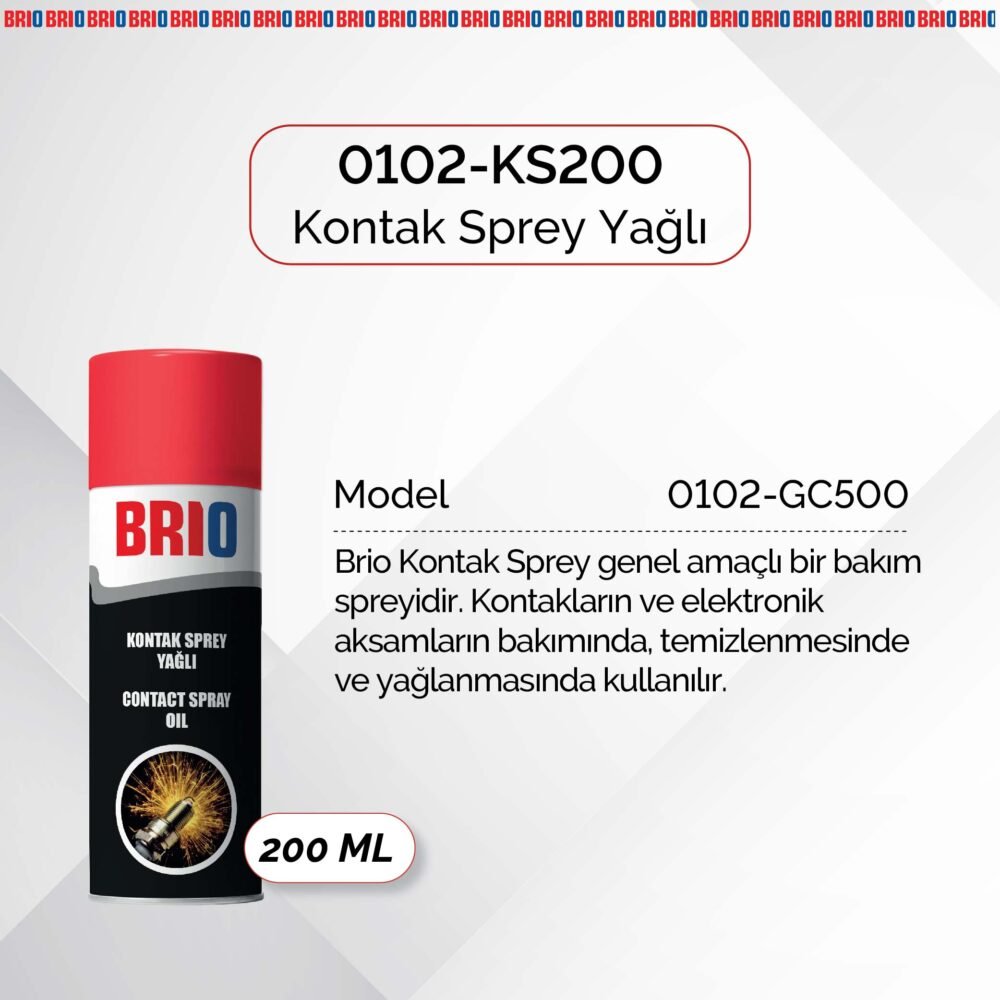 Brio Elektronik Kart Devre Kontak Temizleyici Sprey 200 Ml Yağlı - Görsel 2