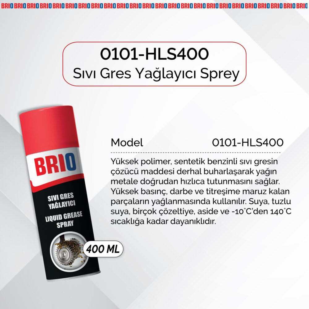 Brio Sıvı Gres Yağı Sprey Sıvı Gres Yağlayıcı Sprey 400 Ml - Görsel 2