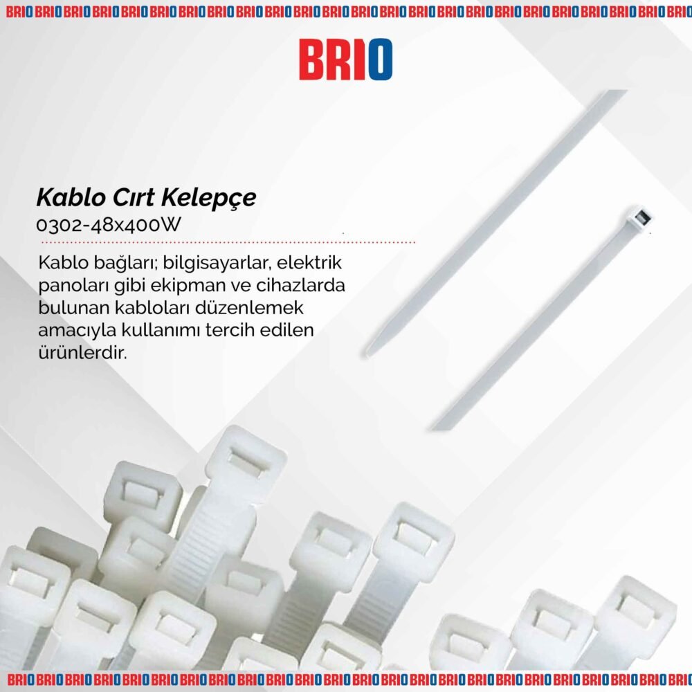 Kablo Cırt Kelepçe Beyaz 48X400 Mm - Görsel 2