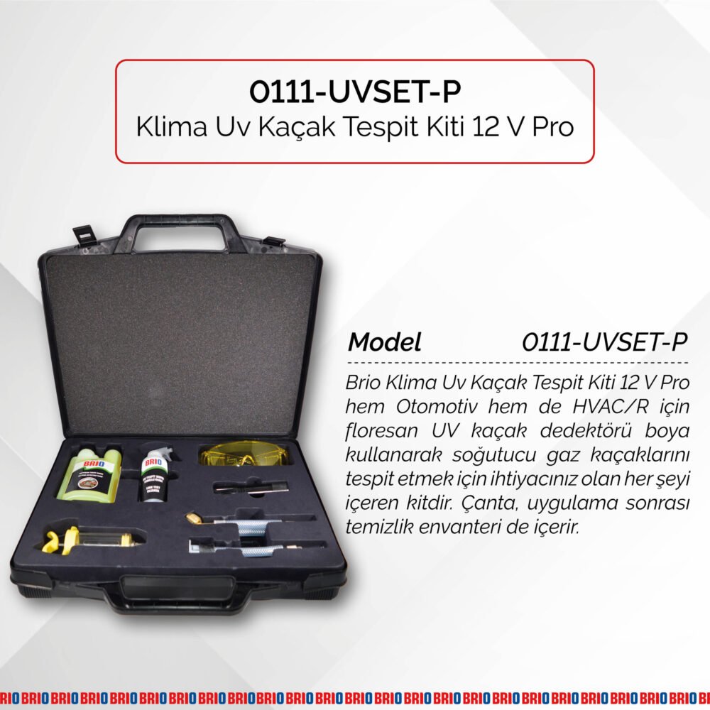 Brio Klima Uv Kaçak Tespit Kiti 12 V Pro (Eletrikli Araçlar için de Uygundur) - Görsel 3
