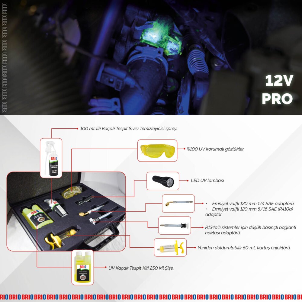 Brio Klima Uv Kaçak Tespit Kiti 12 V Pro (Eletrikli Araçlar için de Uygundur) - Görsel 4