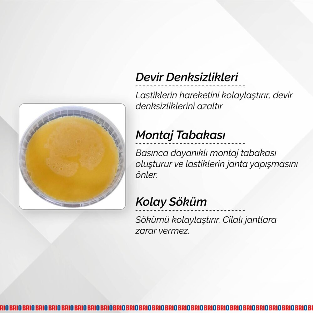 Brio Lastik Montaj Kremi Sarı 5 Kg - Görsel 3
