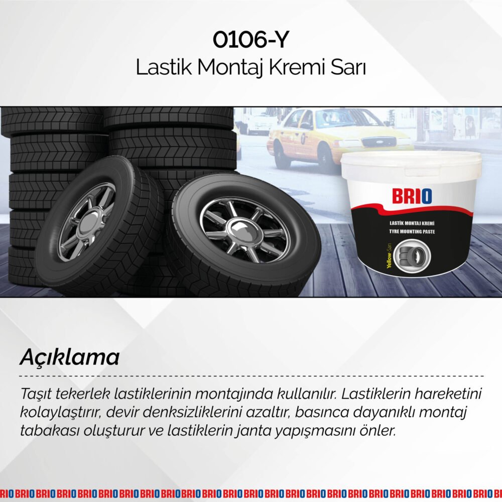 Brio Lastik Montaj Kremi Sarı 5 Kg - Görsel 4