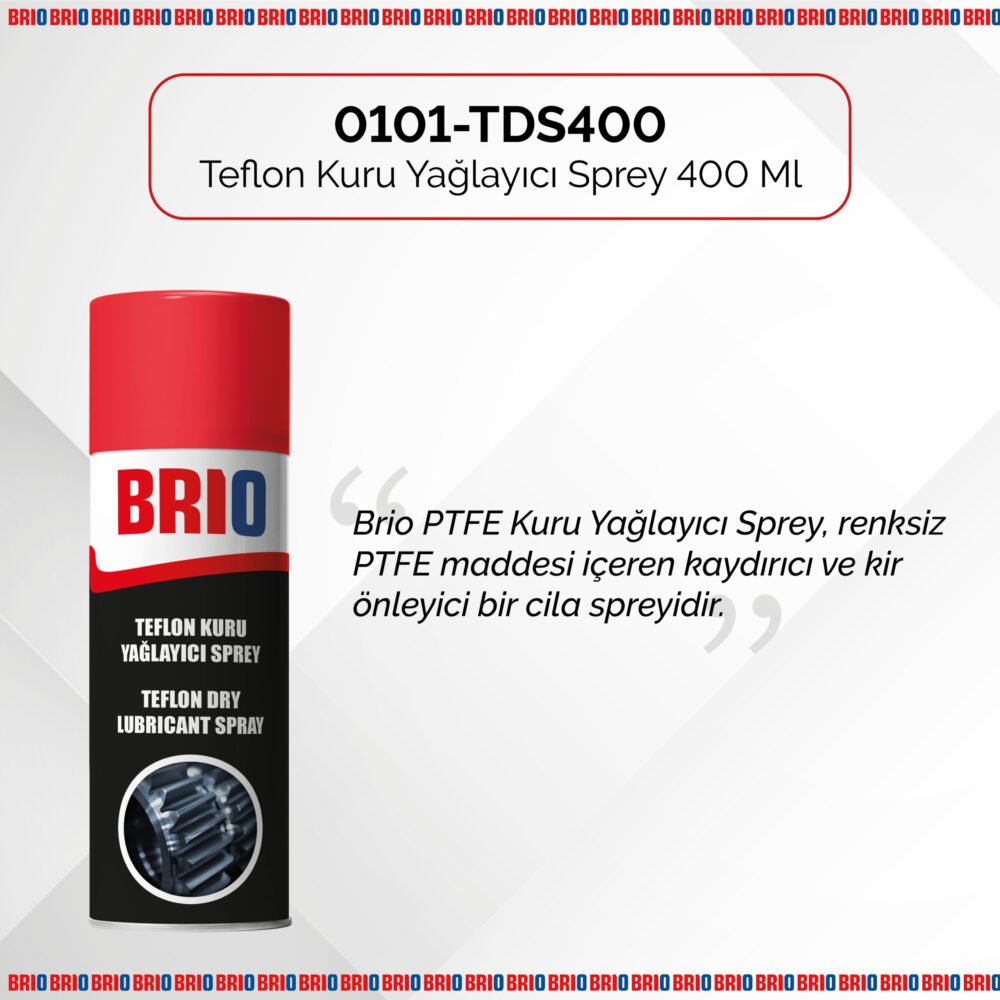 Brio Teflon Kuru Yağlayıcı Sprey 400 Ml - Görsel 2