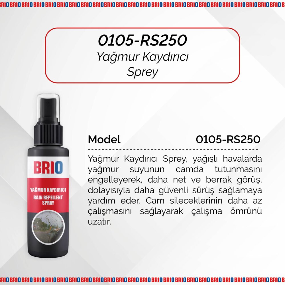 Brio Yağmur Kaydırıcı Sprey 250 Ml + Brio Buğu Önleyici Sprey Buğu Giderici Sprey 250 Ml - Görsel 4
