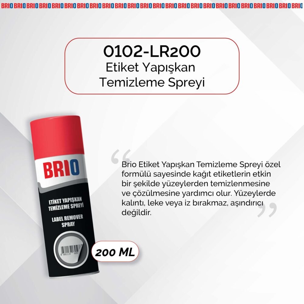 Brio Etiket Yapışkan Temizleme Spreyi Etiket Sökücü Sprey 200 Ml 2 Adet - Görsel 2