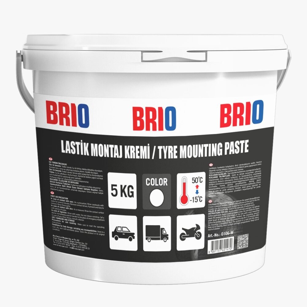Brio Lastik Montaj Kremi Beyaz 5 Kg