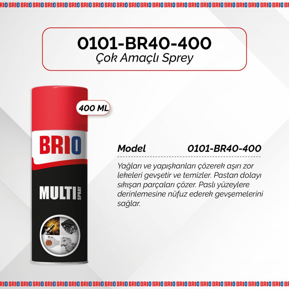 Brio Çok Amaçlı Sprey All in One Multi Spray BR-40 400 Ml - Görsel 2
