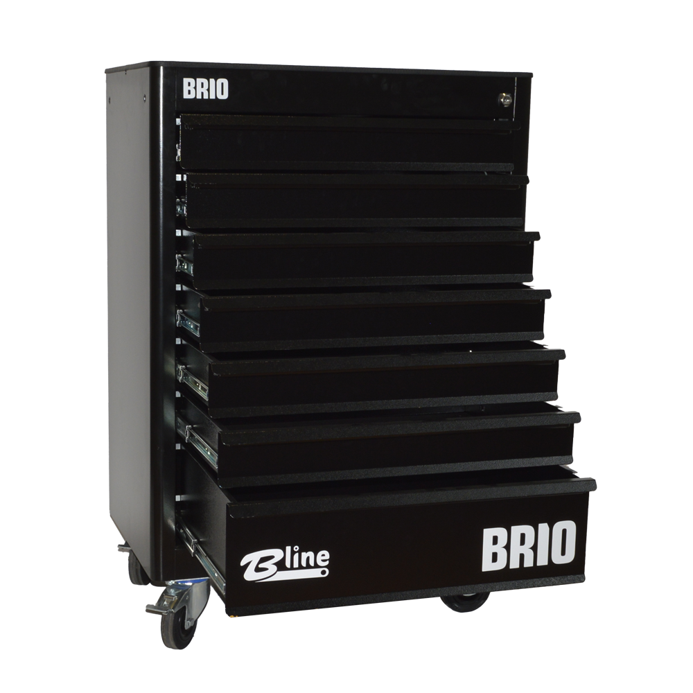 Hareketli Takım Dolabı 7 Çekmece Siyah Boş