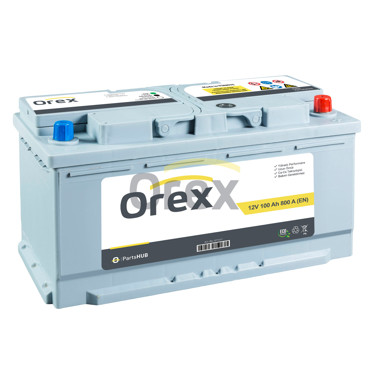 Orex Akü 100 Ah L5 800A (353×175×190) Tam Kapalı