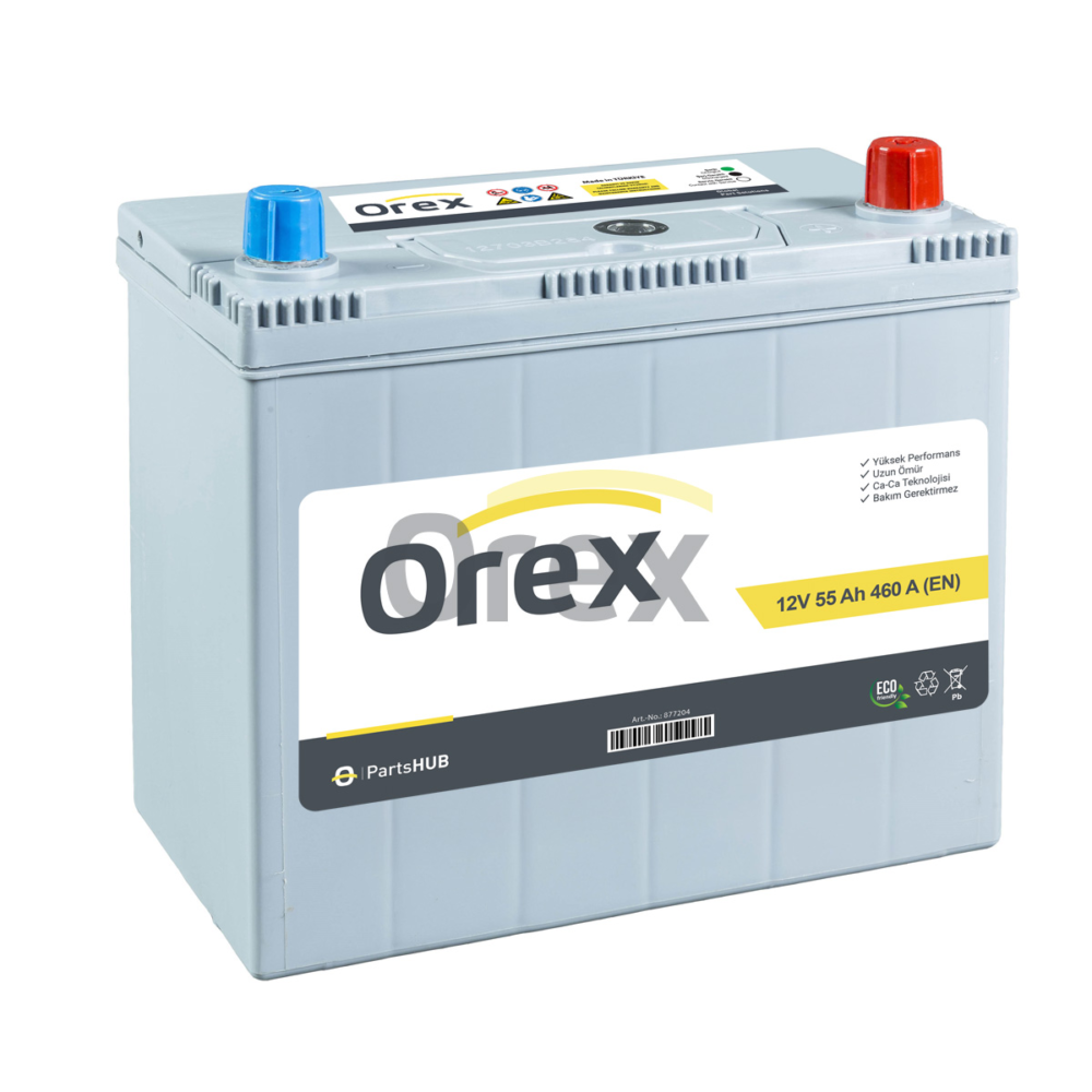 Orex Akü 55 Ah Ns60 460A (238×129×227) Tam Kapalı Dar Japon