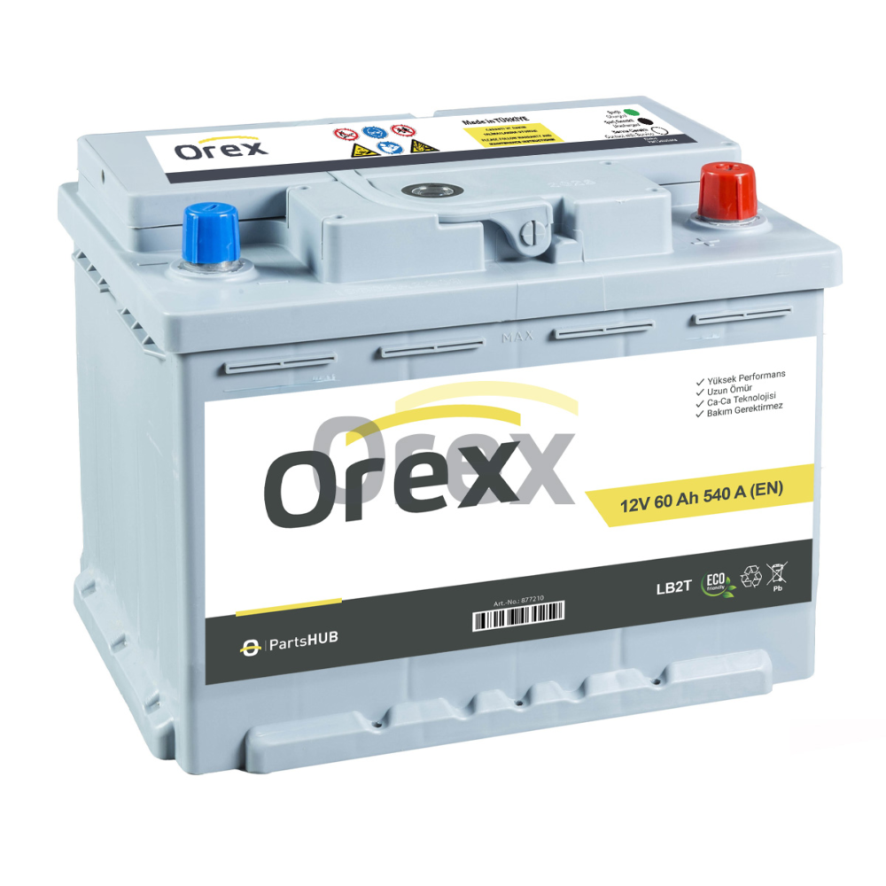 Orex Akü 60 Ah D23 540A (230×173×222) Tam Kapalı Asya