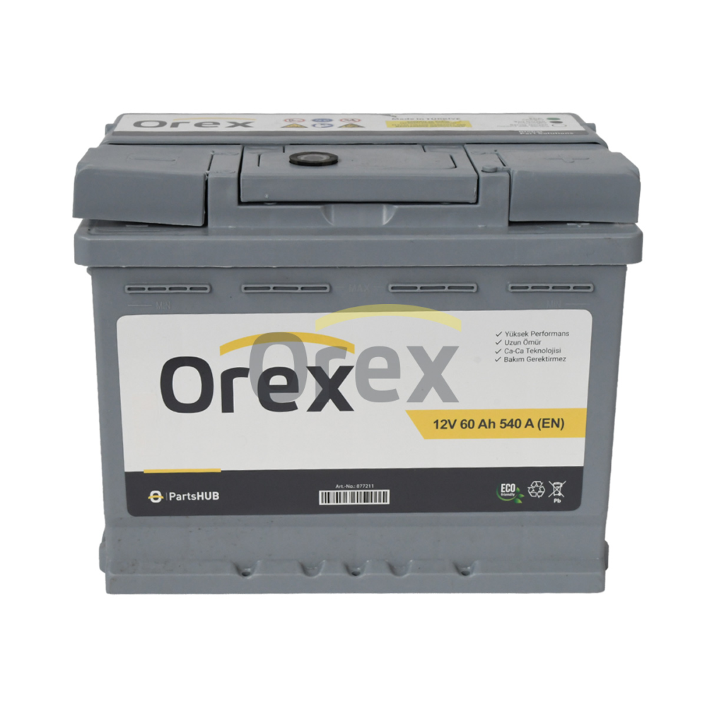 Orex Akü 60 Ah L2 540A (242×175×190) Tam Kapalı