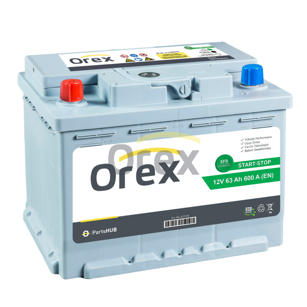 Orex Akü 63 Ah 600A Start Stop Efb L2T (175 X 242 X 190)