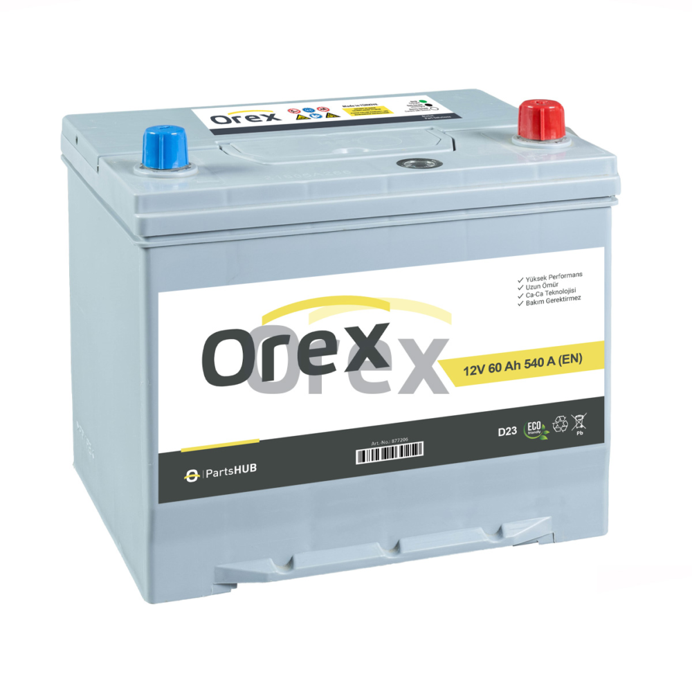 Orex Akü 72 Ah Lb3 640A (278×175×175) Tam Kapalı Alcak