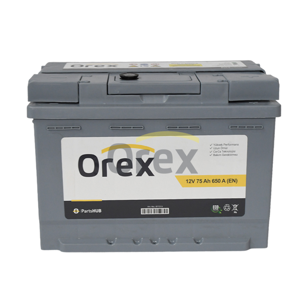Orex Akü 75 Ah L3 650A (278×175×190) Tam Kapalı Tırnaksız