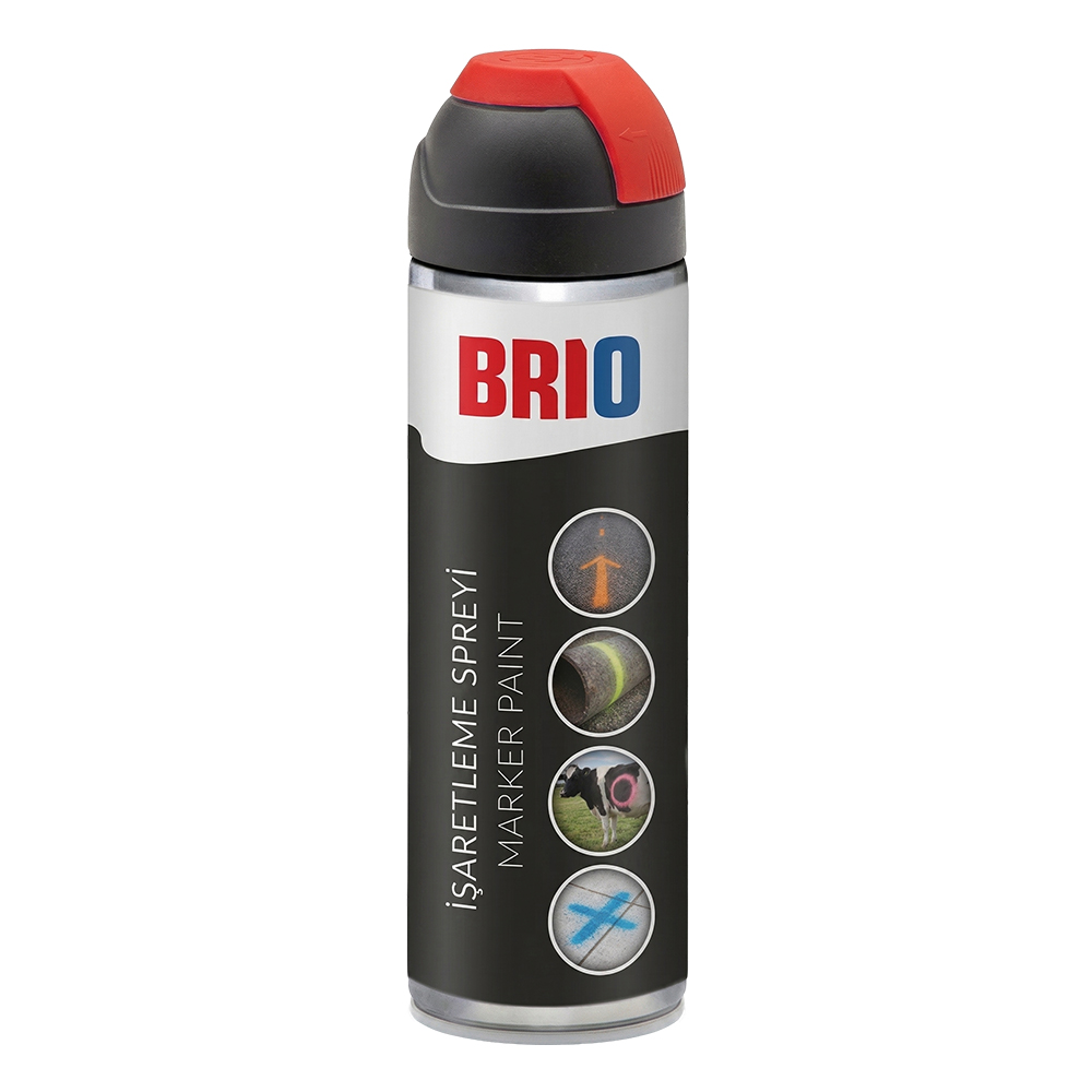 Brio İşaretleme Spreyi Endüstriyel 500 Ml Kırmızı