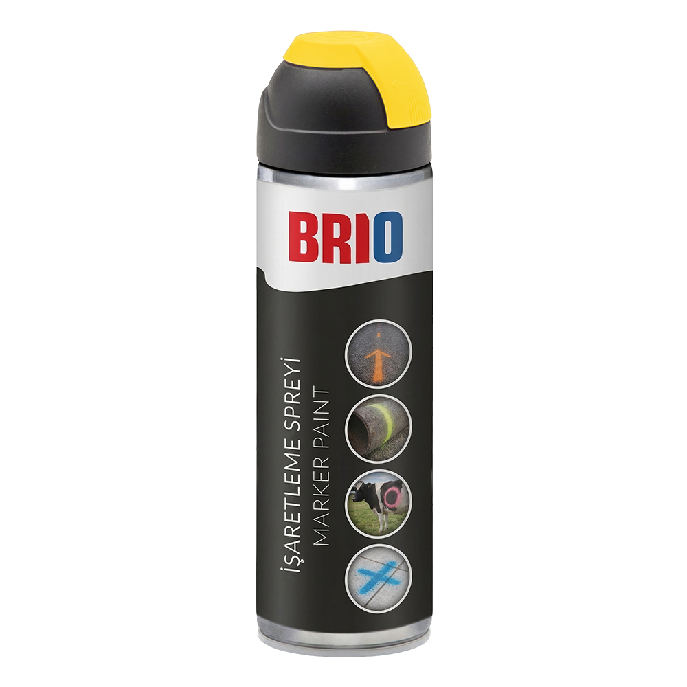 Brio İşaretleme Spreyi Endüstriyel 500 Ml Sarı
